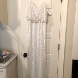 White sequin maxi dress